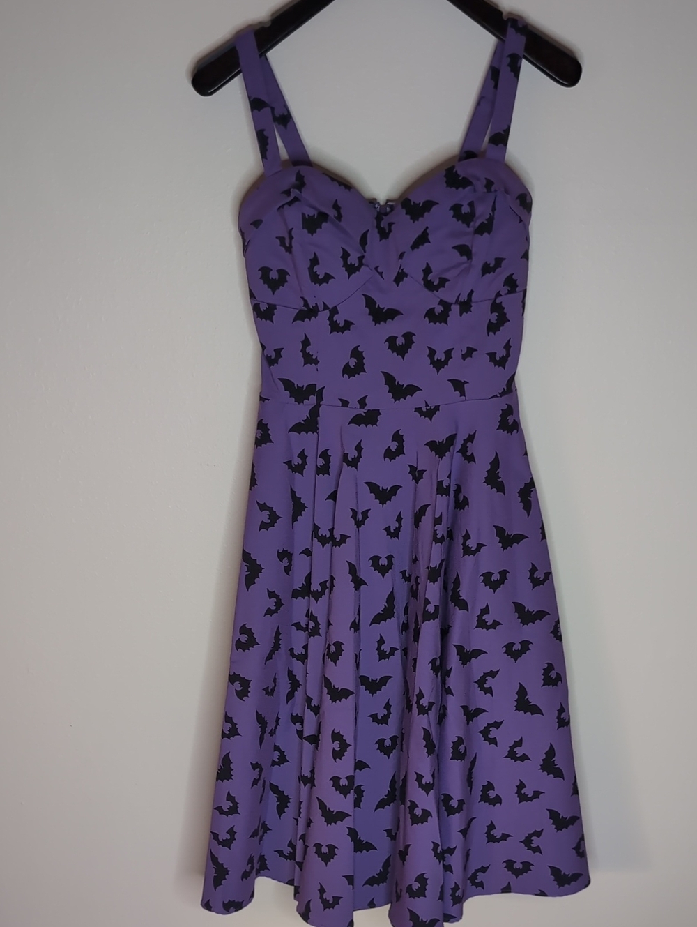 Vixen by Micheline Pitt Purple Bat Swing Dress L